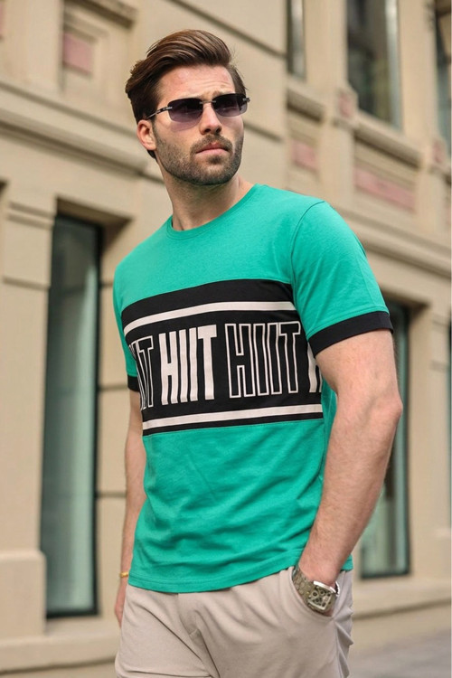 Erkek Yeşil T-Shirt - 3019