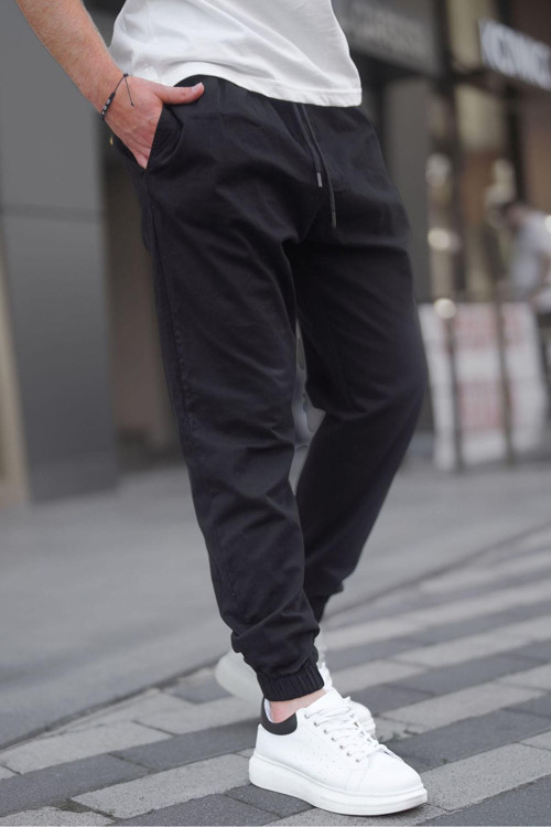 Siyah Relaxed Jogger Pantolon 6853