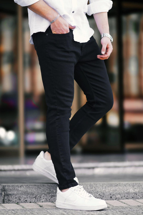 Siyah Likralı Slim Fit Erkek Jean Pantolon 6302
