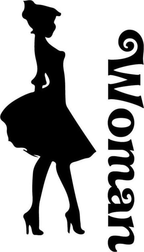women Tuvalet-wc Kapı Sticker 12 x 20 cm