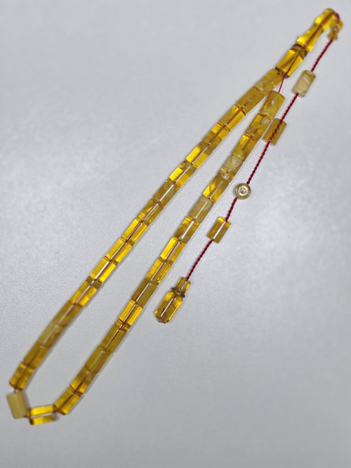 Erkan Çubukçu Usta İmzalı Multi Renk Sıkma Kehribar Tesbih Kesme Kesim (7 x 10 mm)