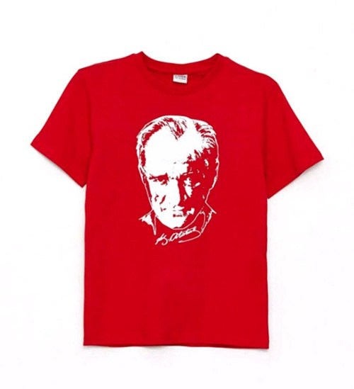 Atatürk Baskılı Kısa Kollu Bisiklet Yaka Çocuk Tişört 10-11 Yaş
