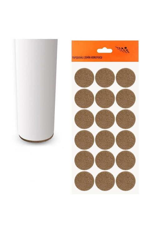 Yapışkanlı Mobilya Masa Sandalye Parke Zemin Ayak Koruyucu Kaydırmaz Keçesi 35 Mm (18'Li Paket)
