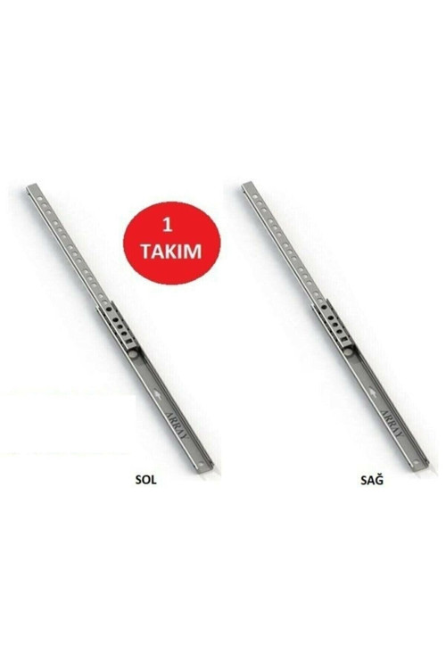 17Mm Gömme Ince Teleskopik Bilyeli Dolap Çekmece Rayı 40,6 Cm