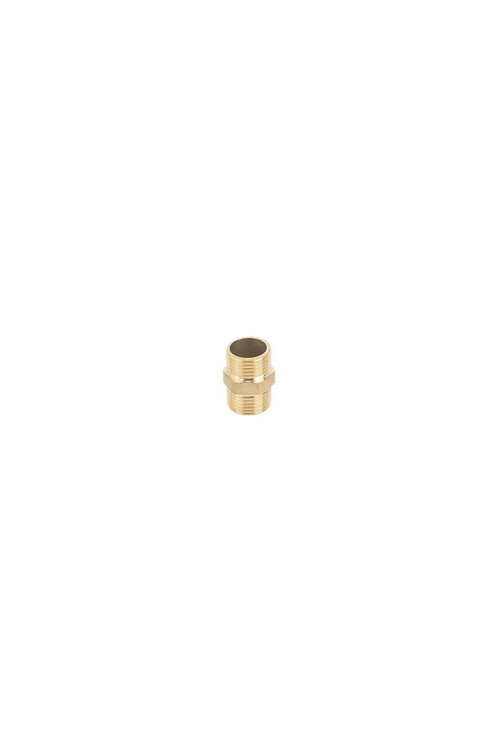 3/8" - 3/8" Sarı Nipel – Pirinç Erkek Dişli Tesisat Bağlantı Parçası