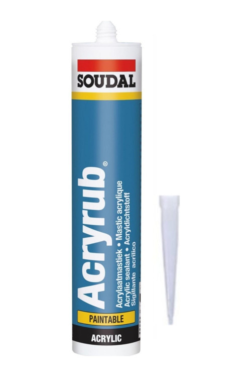 Soudal Acryrub Silikonize Mastik 500 Gr Bej Renk Esnek Dolgu 5 Adet