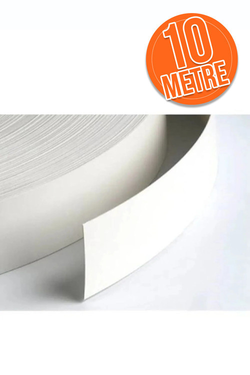 20Mm X 10 Metre Beyaz Melamin Kenar Bandı, Isı Ile Yapışan Ütü Bandı, Kendinden Yapışkanlı