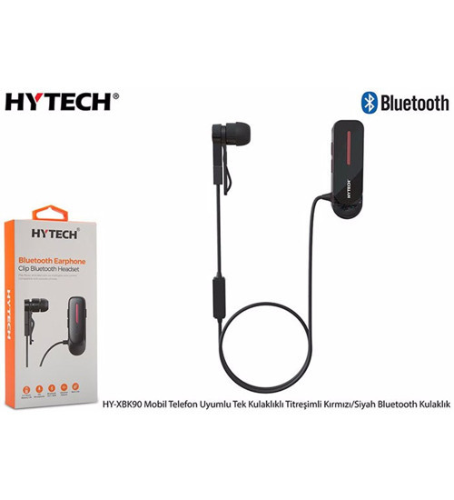 HY-XBK90 Kırmızı/Siyah Mobil Telefon Uyumlu Tek Kulaklıklı Titreşimli Bluetooth Kulaklık