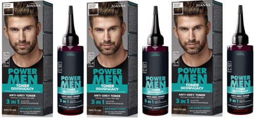 POWER MEN ANTİ-GREY TONER 3Ü1ARADA SAÇ SAKAL BIYIK 04 DOĞAL KAHVERENGİ – 3 ADET