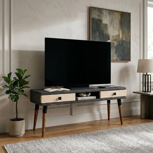 Modest TV: İskandinav Masif TV Ünitesi 2 Çekmeceli 1 Raflı - 120 AN-BZ