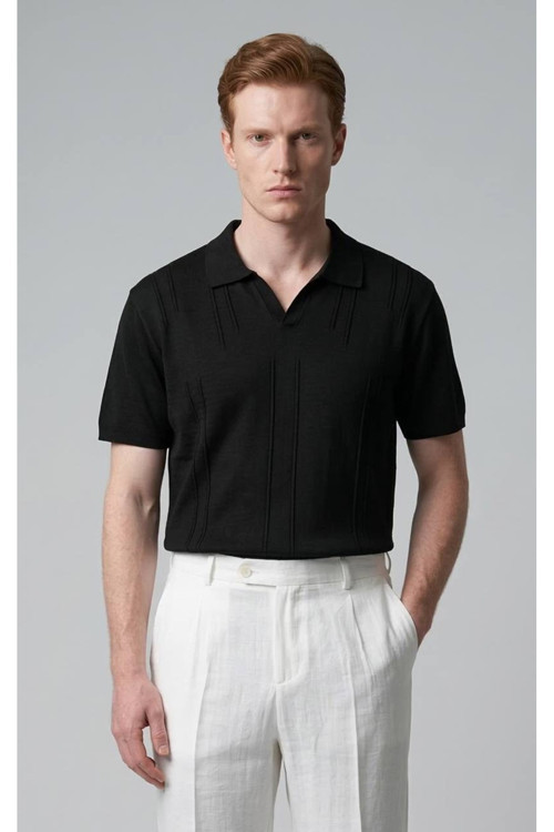 Siyah Polo Yaka T-Shirt