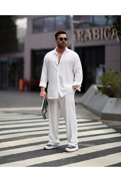 Gömlek Pantolon Ikili Bol Kesim Oversize Takim