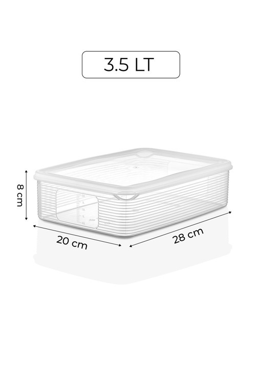 24'Lü Mikrodalga Buzdolabı Saklama Kabı Organizeri 3,5 L X1 -2,3L X2-1,6L X2-1,2L X3-250Ml X12