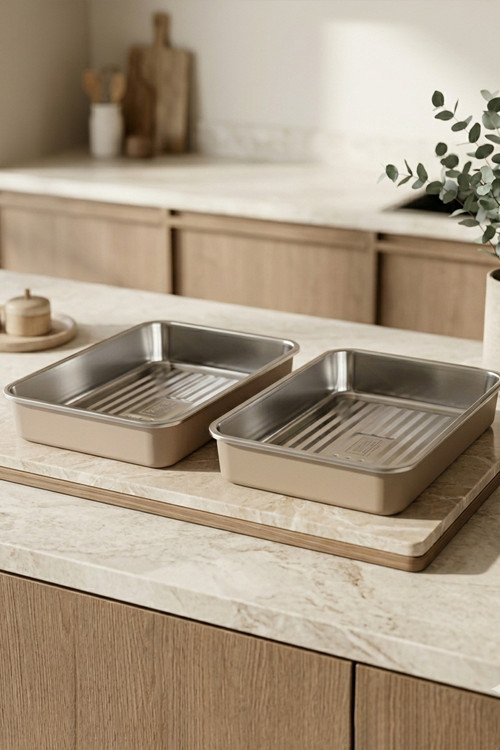 2'Li Stainless Paslanmaz Çelik Vakumlu Saklama Kabı,Fırın Ve Kek Kabı 1,9 Lt Yemek Kabı Sefer Tası