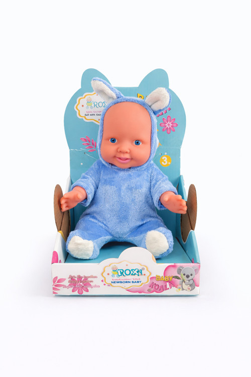 Sevimli Tavşan Kostümlü Oyuncak Bebek – Yumuşak Peluş Tasarım, 3+ Yaş (Pembe - Mavi - Beyaz) Ma