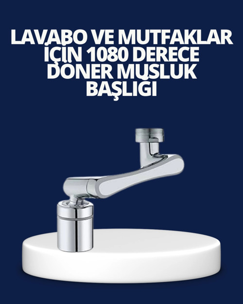 Esnek 1080° Musluk Başlığı 3 Eklemli Hareketli Su Modlu Labo Aparatı