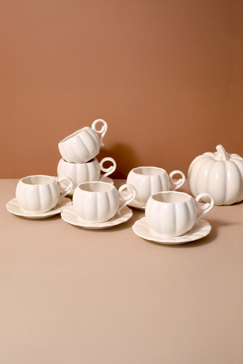 Pumpkin Porselen 6'Lı Kahve Fincanı Takımı