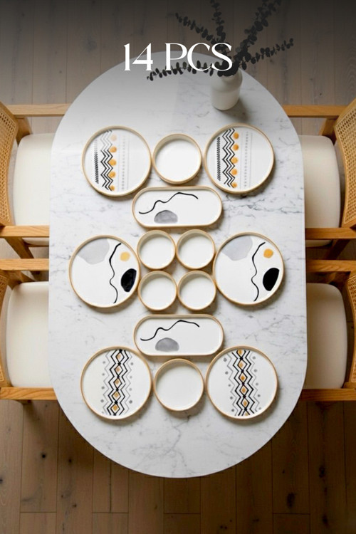 Axial Stackable Kahvaltı Takımı - Lüx Kahvaltılık Sunum Seti Tabağı