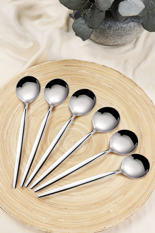 Paris 6'Lı Paslanmaz Çelik Yemek Kaşığı - 18/10 Stainless Steel