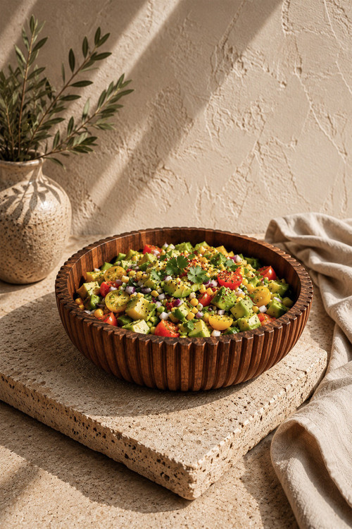 Akasya Yuvarlak Çok Fonksiyonlu Meyvelik,Salata Sunum Kasesi Dekoratif Kase 26 Cm