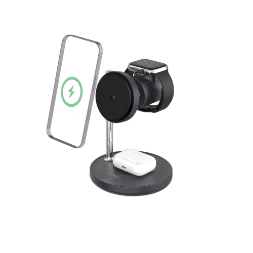 AirCharger Breeze Pro 2 Qi2.2 IOS/Android 3ü 1 Arada Katlanabilir Kablosuz Hızlı Şarj Standı