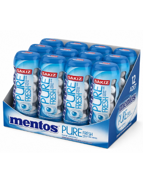 Pure Fresh Nane Aromalı Şekersiz Tatlandırıcılı Draje Sakız 30 GR X 12 Adet