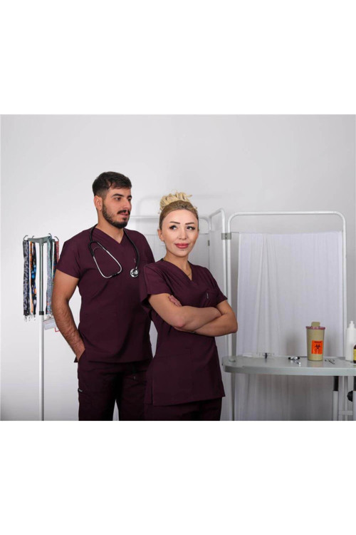 Likralı Cerrahi Forma Unisex Hemşire Doktor Sağlıkçı Forması Scrubs Üniforma
