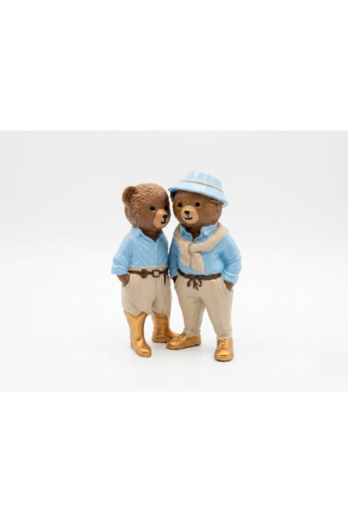 2'Li Dekoratif El Yapımı Sevgili Teddy Bear Ayıcık Koleksiyonu Bibloları