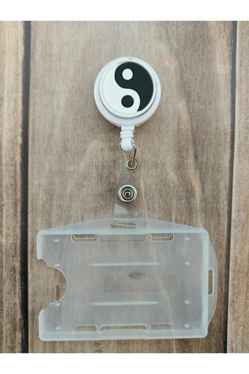 Yin Yang Silikon Yoyo Yaka Kartlığı Yatay Dikey Kart Koruyucu