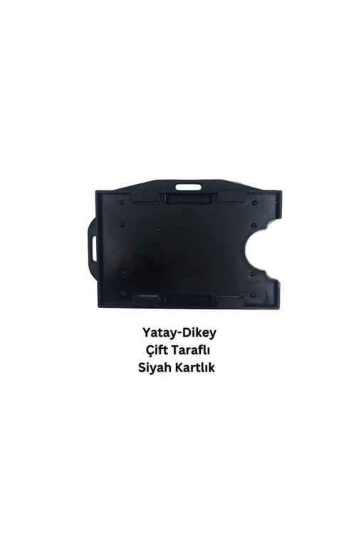 Siyah Yatay Dikey Çift Taraflı Kart Koruyucu