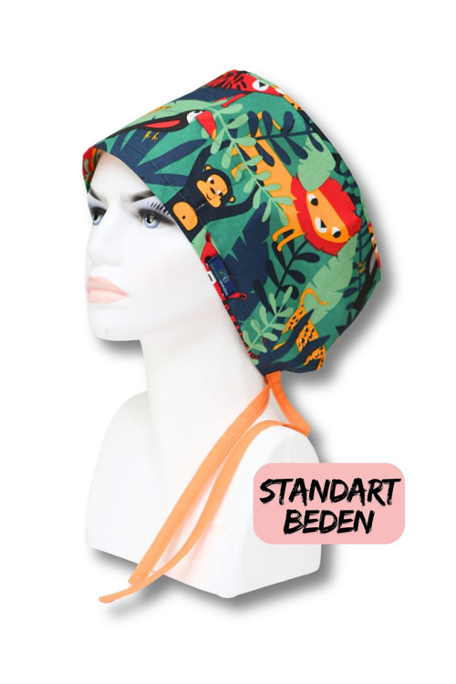 Standart Beden Jungle Yeşil Orman Cerrahi Bone Doktor Hemşire Sağlıkçı Hastane Aşçı Bonesi