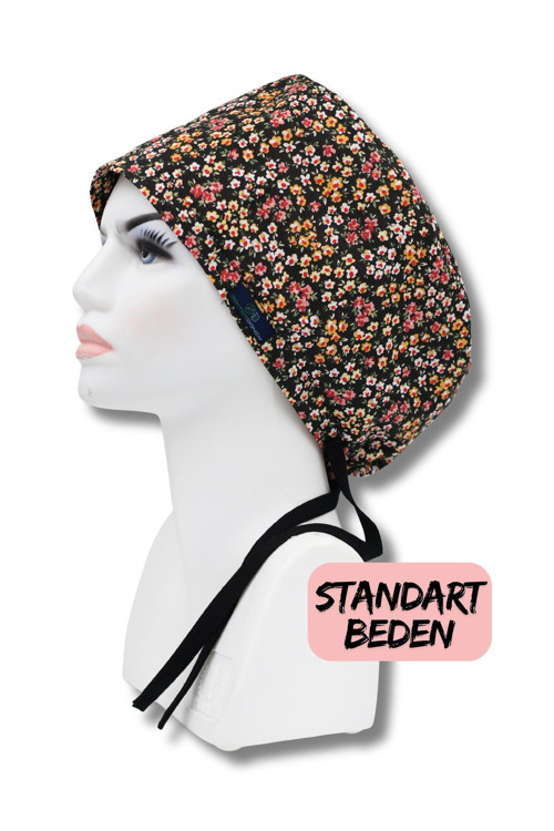 Standart Beden Sarı Beyaz Çıtır Çiçekler Cerrahi Bone Doktor Hemşire Sağlıkçı Hastane Bonesi