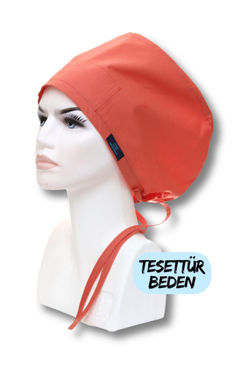 Tesettür Tarçın Tek Renk Cerrahi Bone Doktor Hemşire Sağlıkçı Bonesi Geniş Kesim