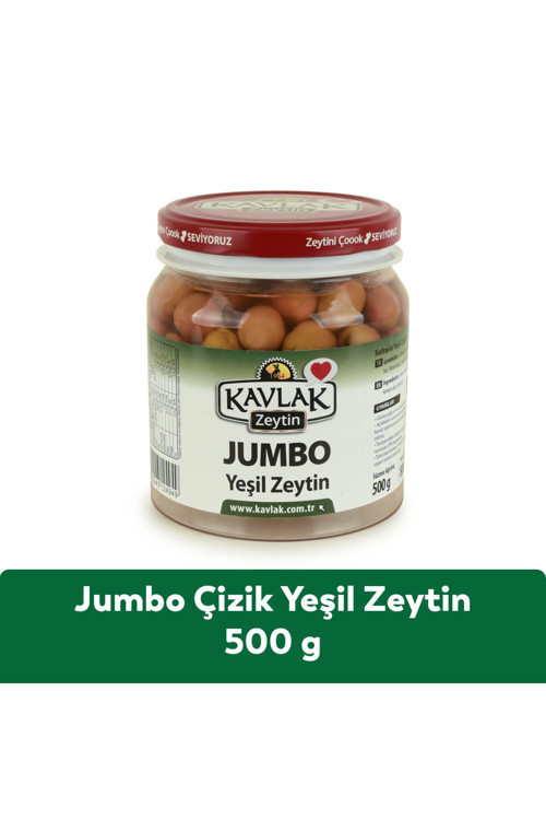 500 Gr Pet Jumbo Çizik Yeşil Zeytin