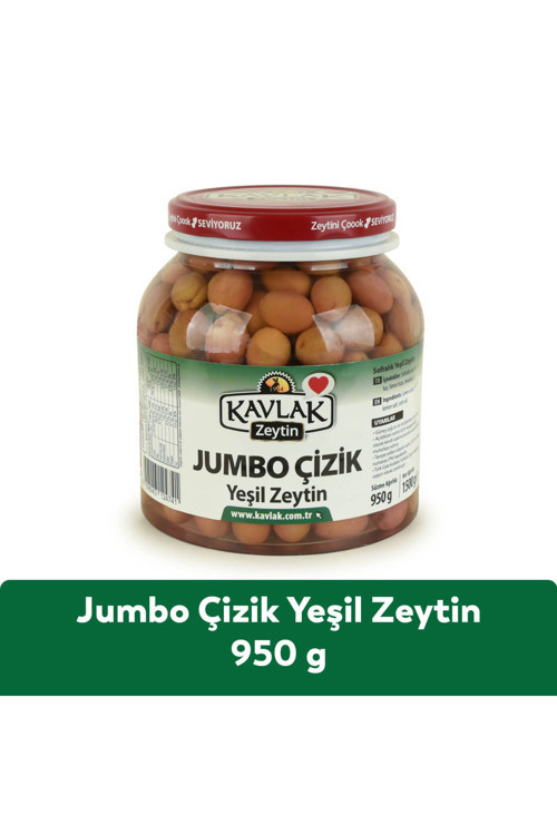 950 Gr Pet Jumbo Çizik Yeşil Zeytin
