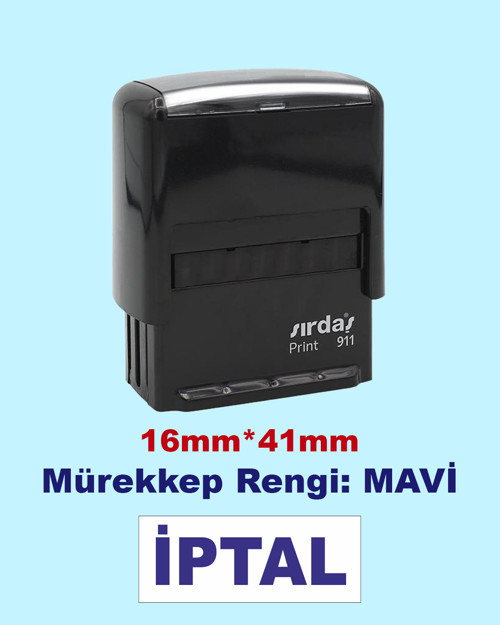İptal Kaşesi, 911 (41mm*16mm) Mavi Keçeli Otomatik Kaşe