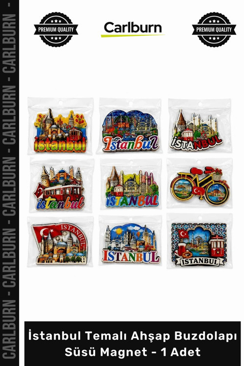 #Magnet Hediyelik Dekoratif Turistik Lazer Kesim İstanbul Temalı Ahşap Buzdolapı Süsü Magnet