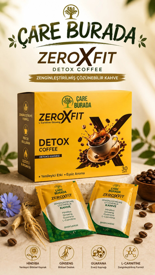 Zeroxfit Detoks Kahvesi 30 Adet (Guarana & Hindiba & Ginseng & L-Carnitine)