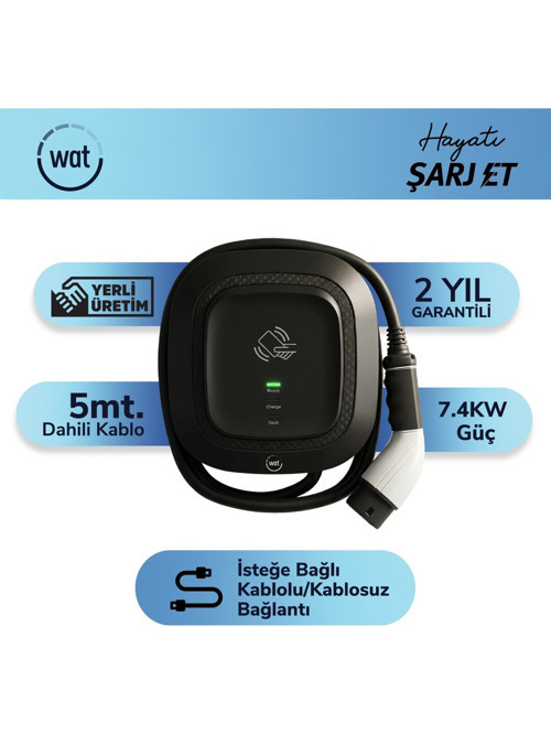 | AW 7,4 kW Monofaze RFID Elektrikli Araç Şarj İstasyonu