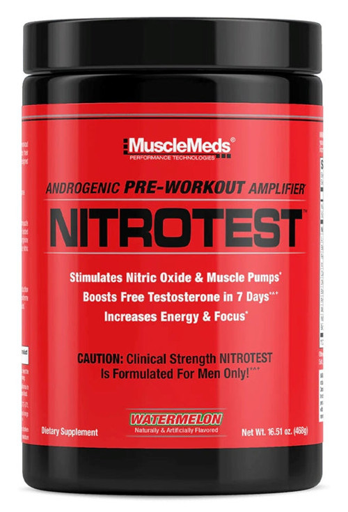 Nitrotest Androgenic PreWorkout Nitric Oxide & Muscle Pumps Test booster 474 gr
