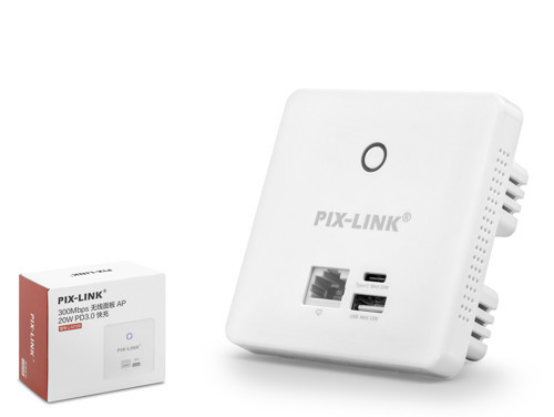 PIXLINK CAP08 Duvar Tipi WiFi Access Point PoE Destekli 300 Mbps Beyaz