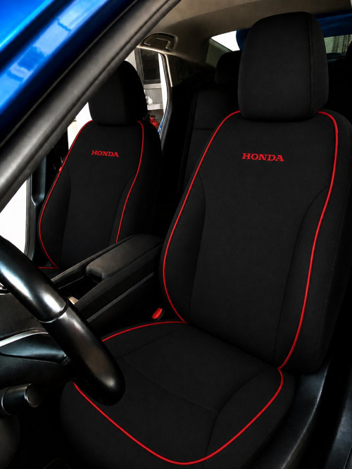 Honda Yazılı Kırmızı Biyeli Civic FC5 FB7 FD6 İes Vtec 2 ile Uyumlu Koltuk Minderi