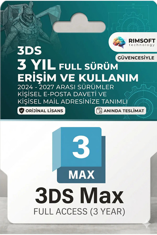 Autocad 3DS Max 2024-2027 Full Sürüm - 3 Yıl Erişim - Kişisel Mail Adresinize Davet - Orijinal Lisans