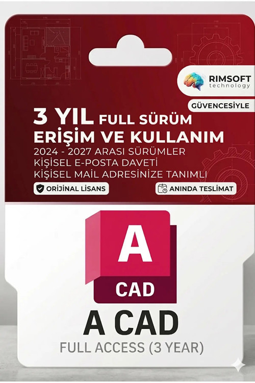 Autocad 2024-2027 Full Sürüm - 3 Yıl Erişim - Kişisel Mail Adresinize Davet - Orijinal Lisans