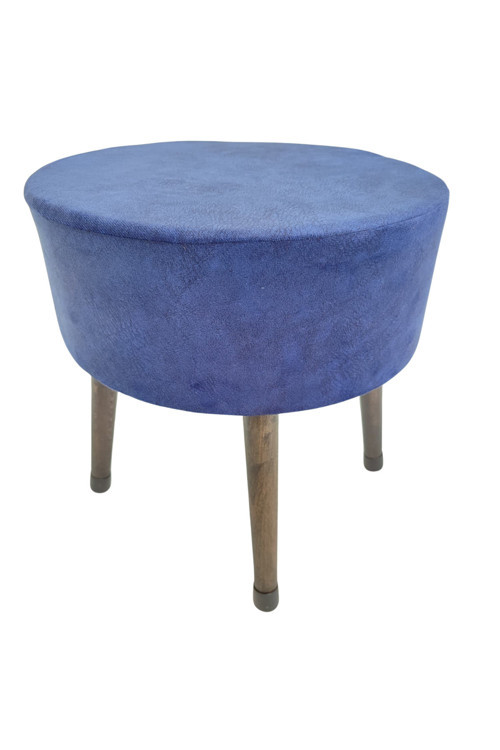Lacivert Puf Koltuk Bench – 38X43 Cm | Sade Tasarım, Ahşap Ayaklı Modern Tabure