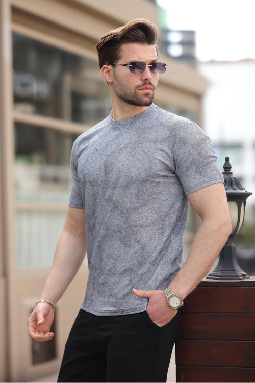 Lacivert Basic Erkek T-Shirt E7131