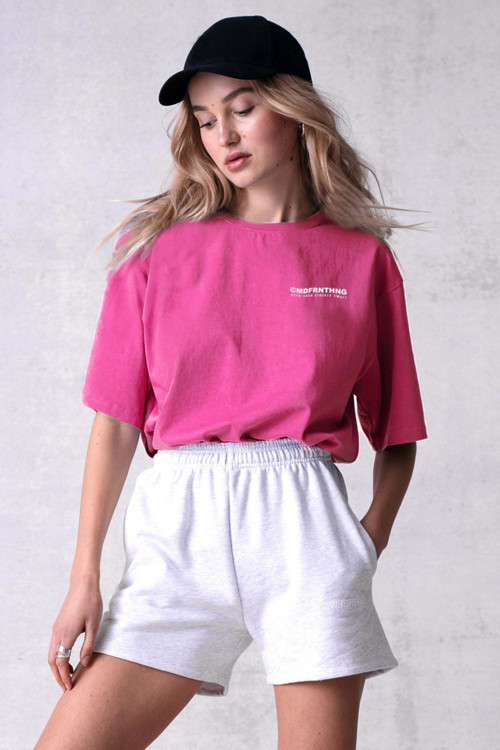 Mad Girls Pembe Baskılı Tişört Mg1197