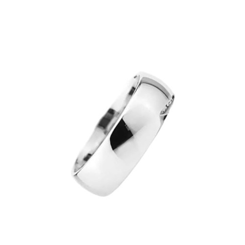 5 MM KLASİK BOMBELİ GÜMÜŞ ALYANS - RODYUM BEYAZ - 20