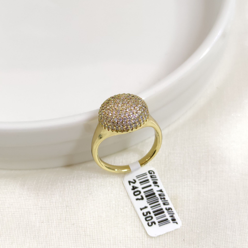 XUPING TAŞLI 1,3 CM KUBBE YÜZÜK GOLD - 14