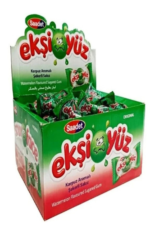 Ekşi Yüz Sakız 100 Adet Karpuz Aromalı